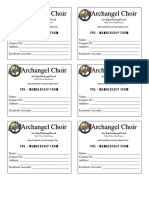 Pre-membership Form Archangel Choir