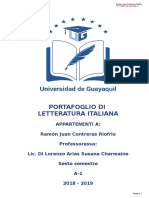 Portafoglio Letteratura Italiana 6to Semestre