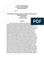 Exploring the Role of Intuition in Managerial Decision Making