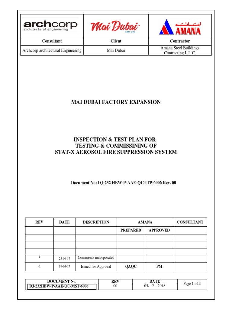 Inspection Test Plan For Stat X | PDF | Specification (Technical ...