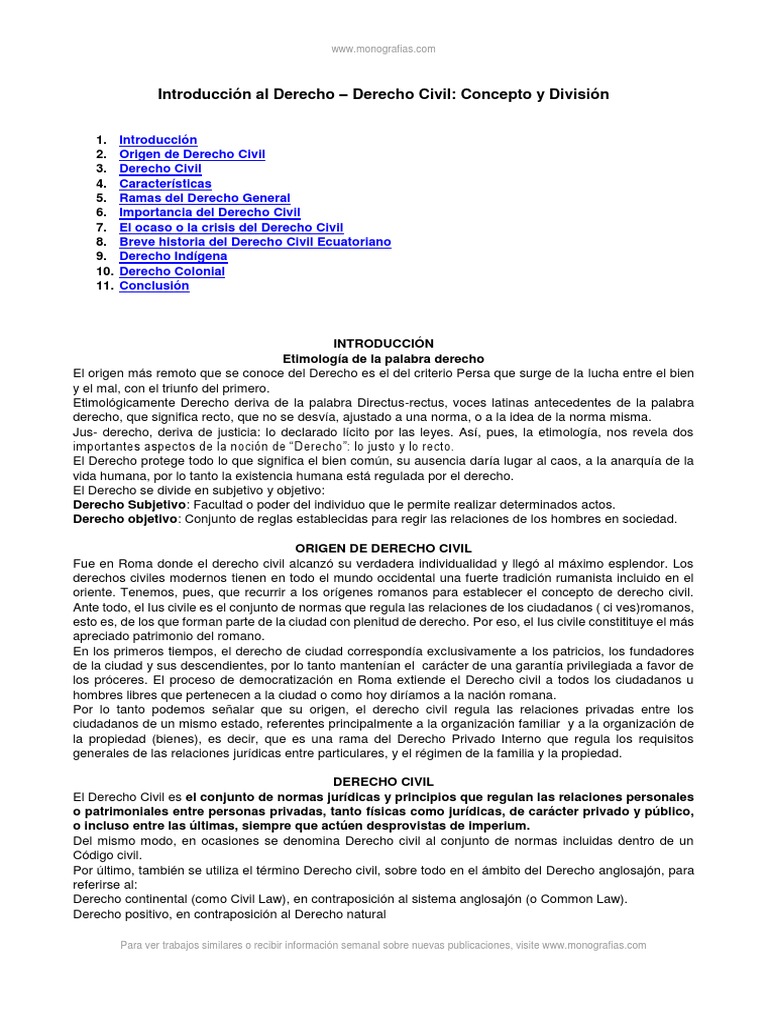 Introducción al Derecho Civil y Personas | PDF | Derechos | Ciudadanía