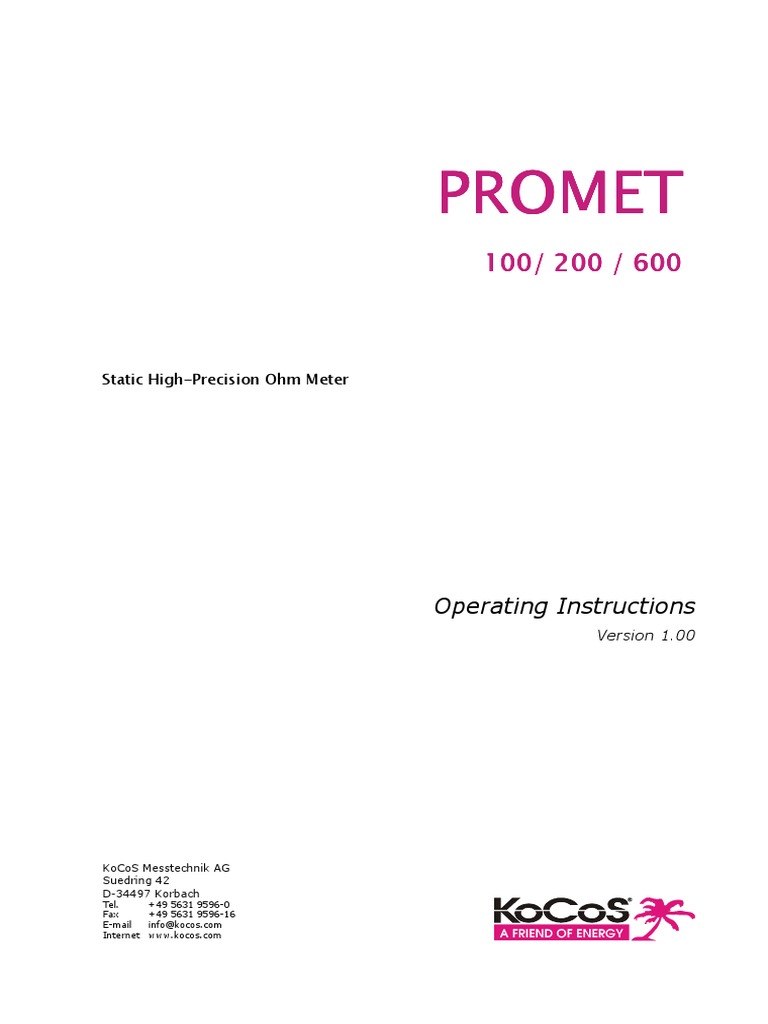 Op - Promet 1.00 - Eng | PDF | Electrical Connector | Usb