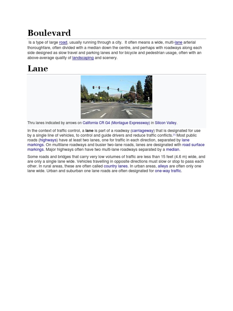 Understanding Boulevards and Lanes | PDF