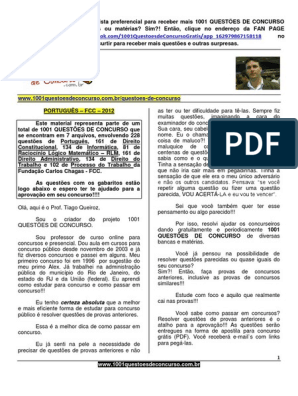 7-7) 1001 Questões de Concurso - FCC - Raciocinio Logico, PDF, Dados