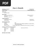 Zane A. Dunnells: 102 Stillwater Trail, TN 615-264-7195 Weebly Website Objective