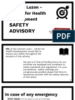 Entral Luzon - Enter For Health Evelopment: C C D Safety Advisory
