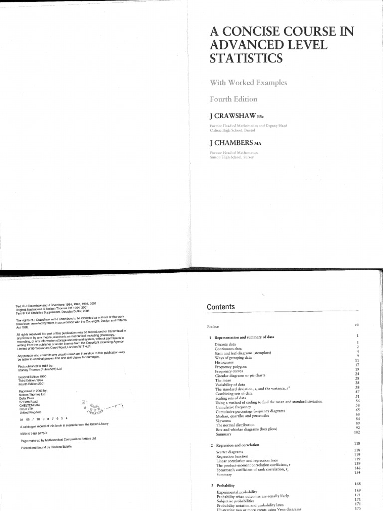 A Concise Course in Advanced Level Statistics With Worked Examples ...