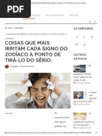Coisas Que Mais Irritam Cada Signo Do Zodíaco a Ponto de Tirá-lo Do Sério