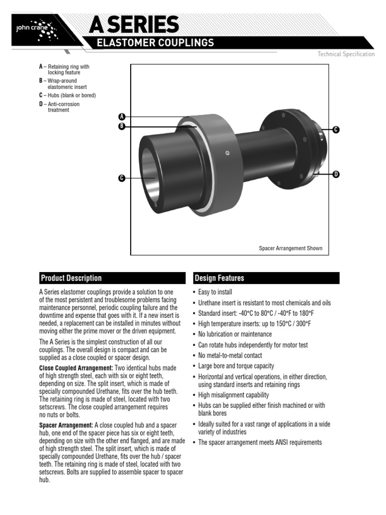 John Crane A-Series Couplings Brochure | PDF | Engines | Manufactured Goods