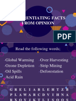 FOR Demonstration (Facts and Opinion