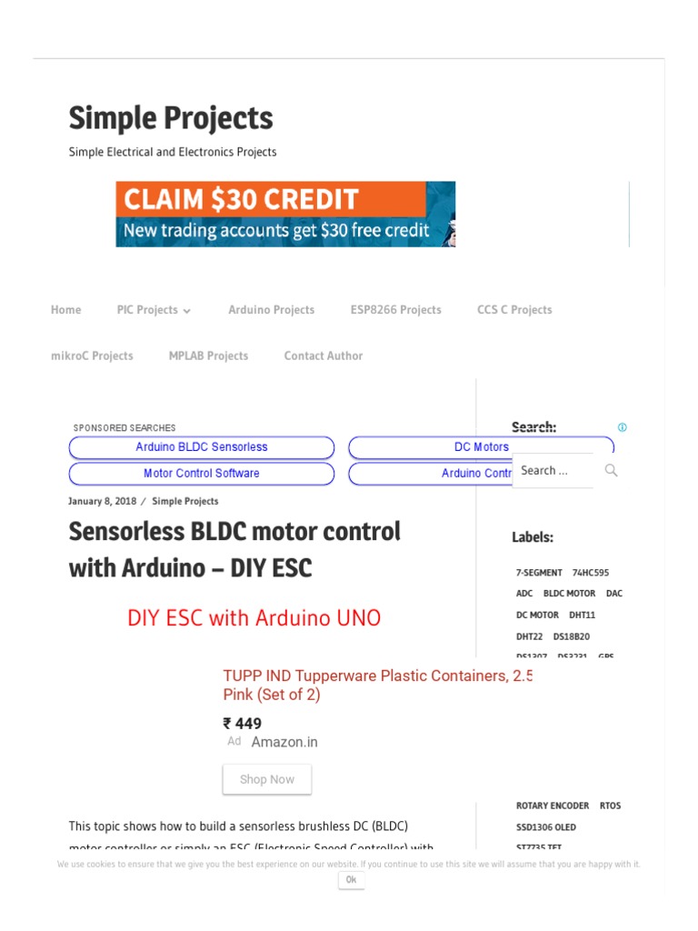 Arduino Sensorless BLDC Motor Control | PDF | Electric Motor | Arduino