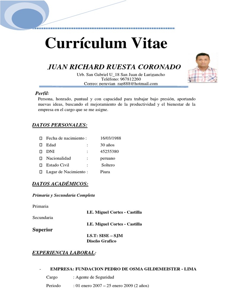 CV Richard Rue Sta | PDF