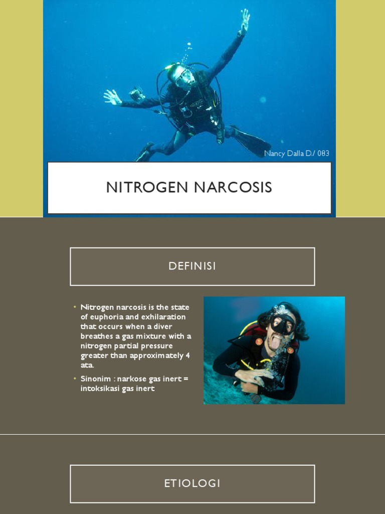 Nitrogen Narcosis PDF Underwater Diving Medical Specialties