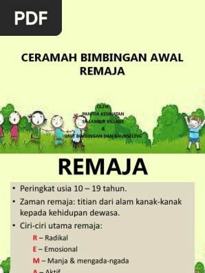 Ceramah Bimbingan Awal Remaja Pdf