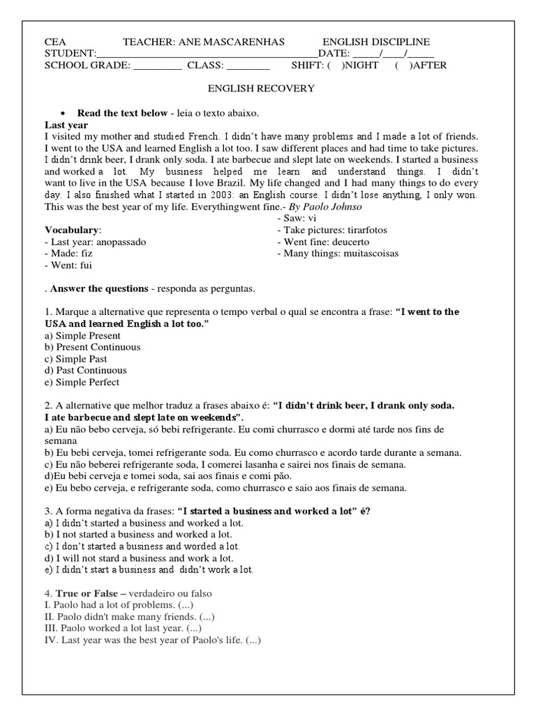 Recuperacao De Ingles Semantics Grammar