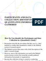 Participants and Data Collection: Identifying How Quantitative Information Is Gathered