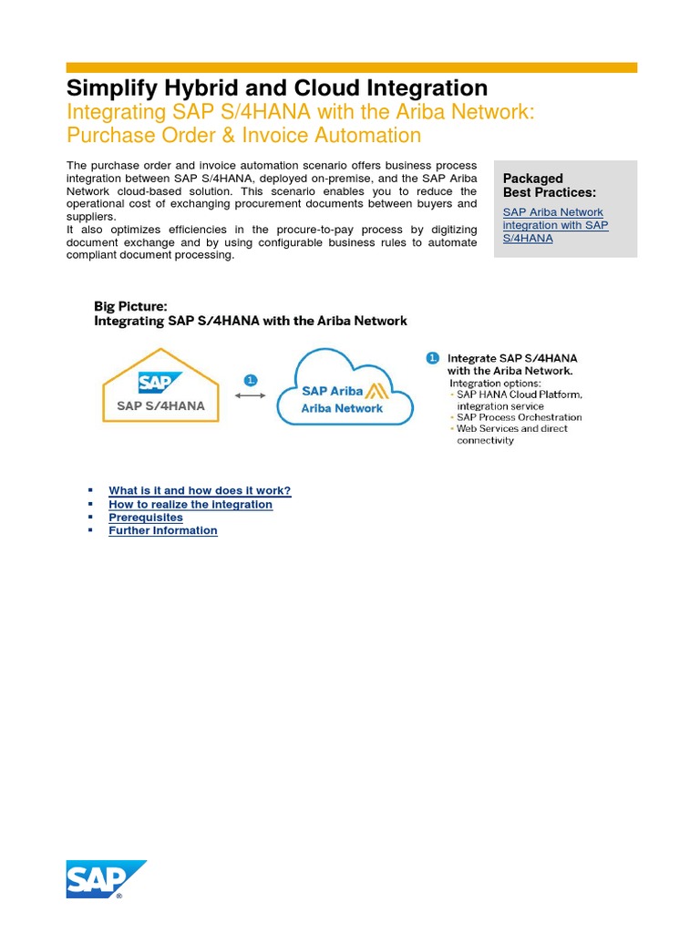 SAP Ariba Integration with S/4HANA Guide | PDF | Sap Se | Cloud Computing