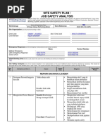 Site Safety Plan / Job Safety Analysis: Work Group: Work Reference: Site Organization