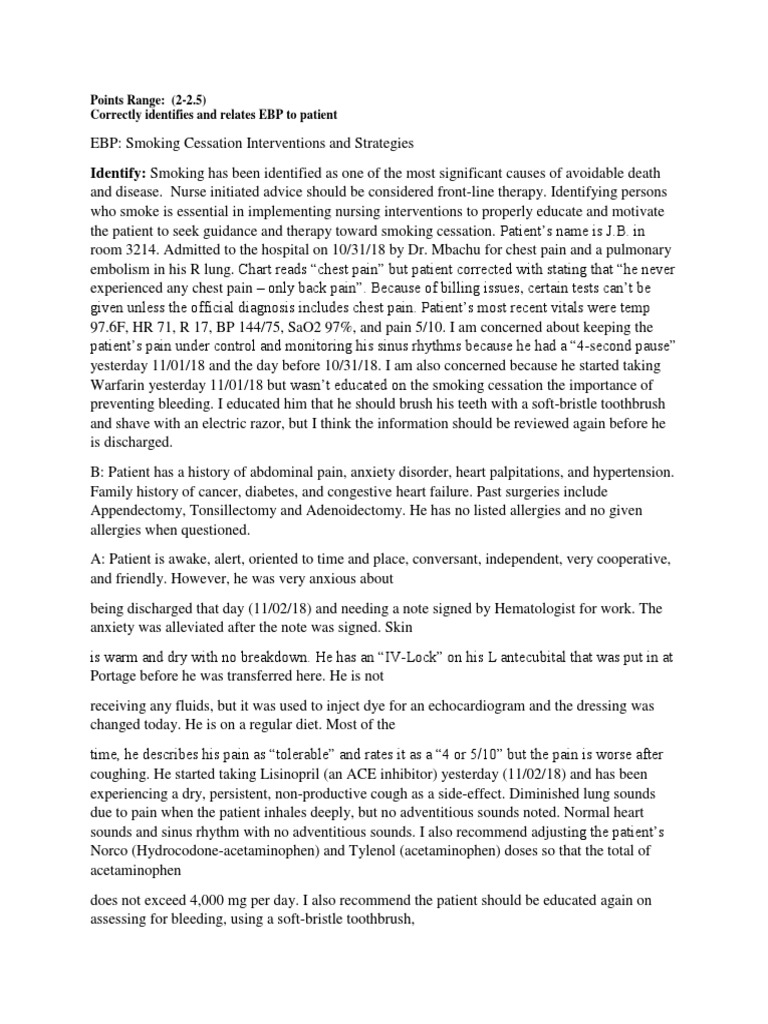 EBP Smoking Cessation PDF Smoking Cessation Nursing