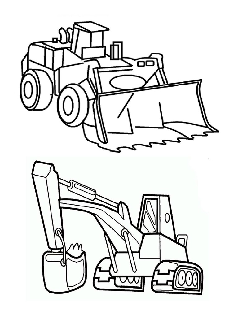 Kumpulan Soal Pelajaran 5 Gambar Mewarnai Excavator