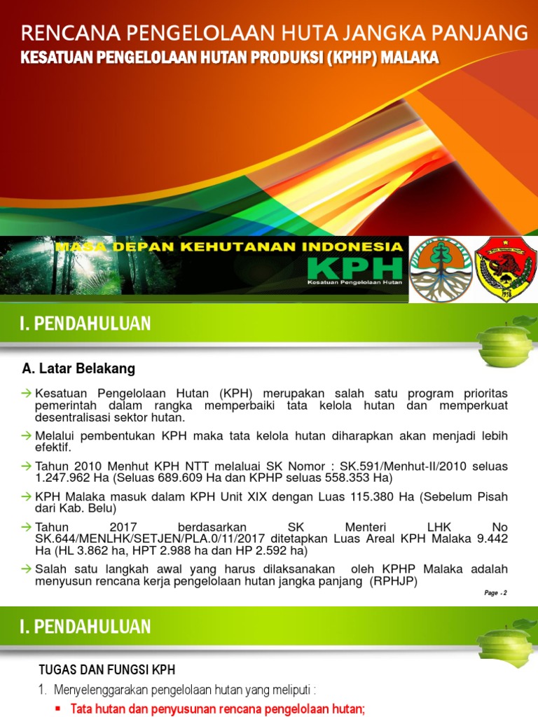 Rencana Pengelolaan KPHP Malaka | PDF