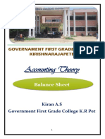 Accounting Theory: Balance Sheet