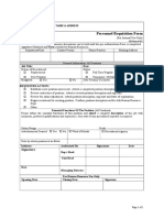 Personnel Requisition Form Template