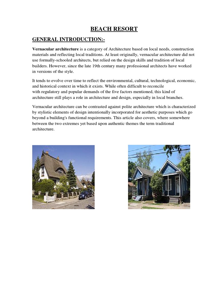 Beach Resort Design Concepts and Impact | PDF | Tourism And Leisure ...