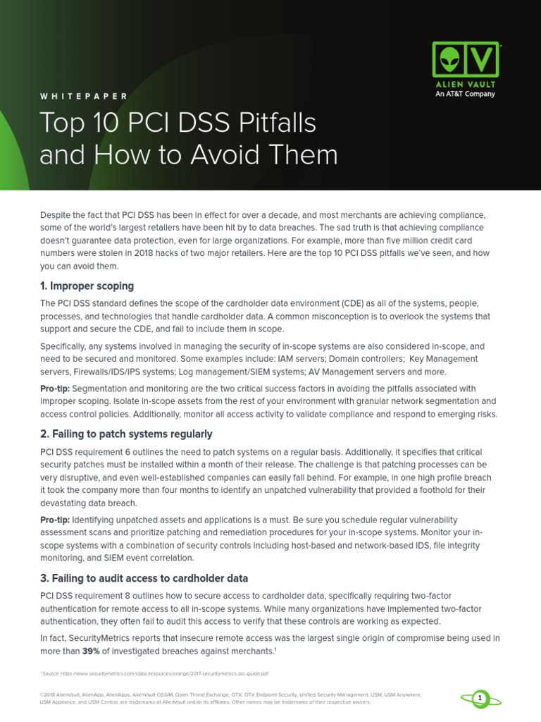 Top 10 Pci Dss Compliance Pitfalls | PDF | Payment Card Industry Data ...