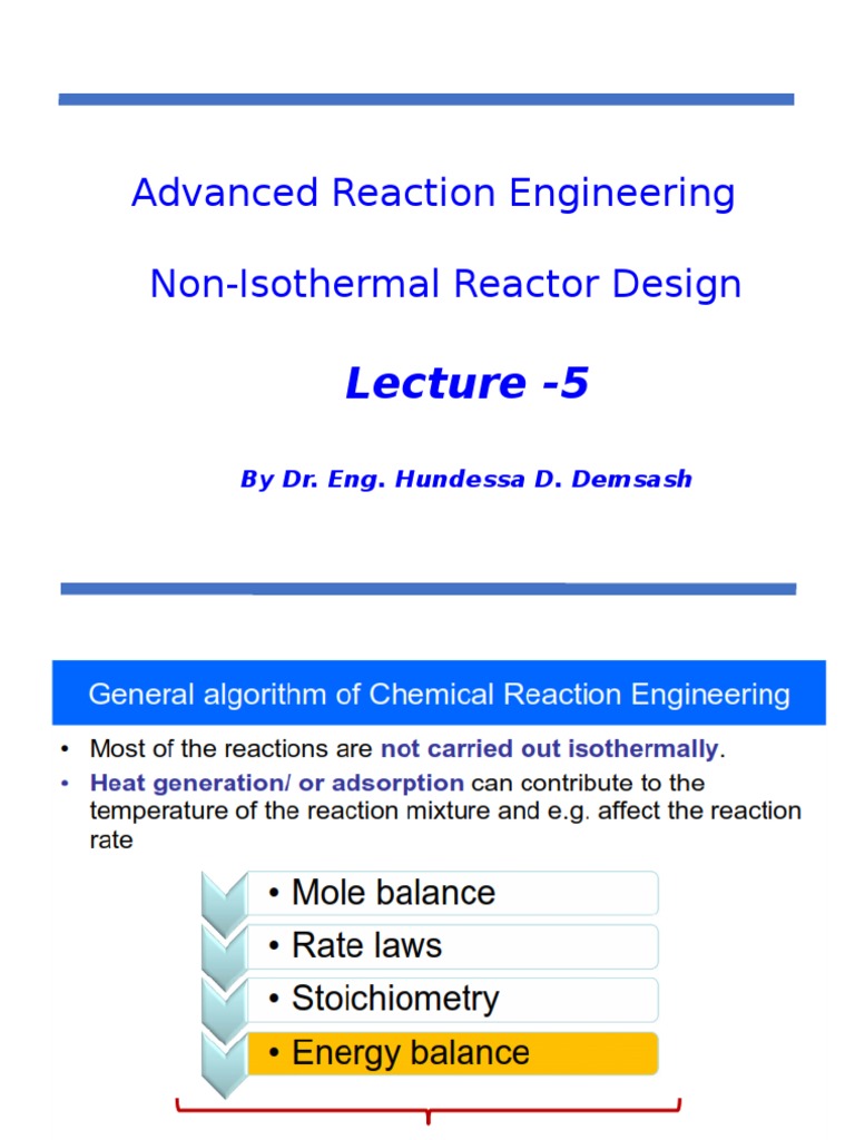 Energy Balance in Non-Isothermal Reactors | PDF | Heat | Materials Science