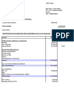 Computation of Income For The Year Ended As On 31St Mar 2018