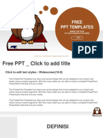 Cute Owl On Books Education PowerPoint Templates Widescreen