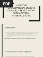 Impact of Organizational Culture On Employee Motivation With