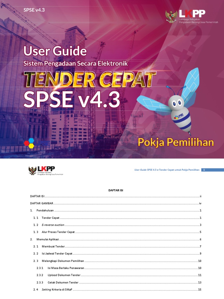 User Guide SPSE 4.3 Tender Cepat Pokja Pemilihan 15 November 2018 | PDF