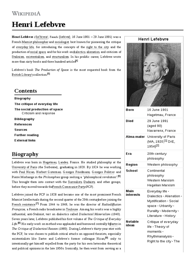 Henri Lefebvre Philosophical Movements Science