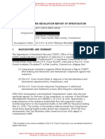 DHS Whistleblower Retaliation Report Of Investigation  — U.S. Coast Guard Academy