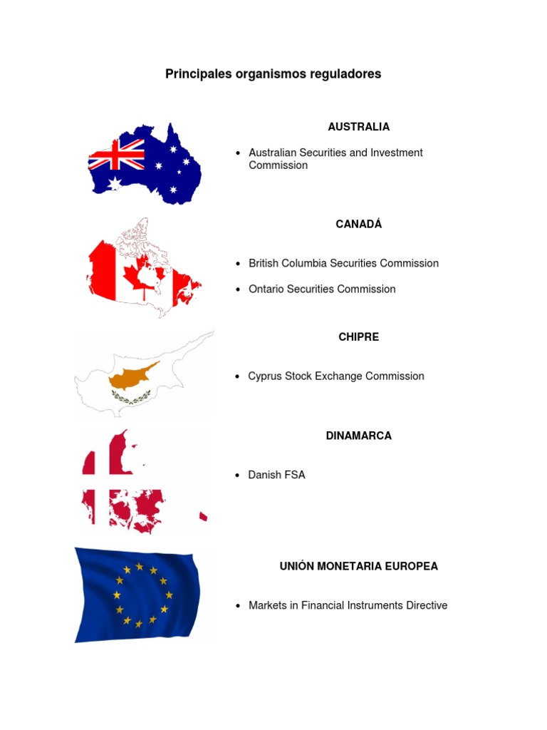 Principales Organismos Reguladores PDF Securities (Finance) Financial Regulation
