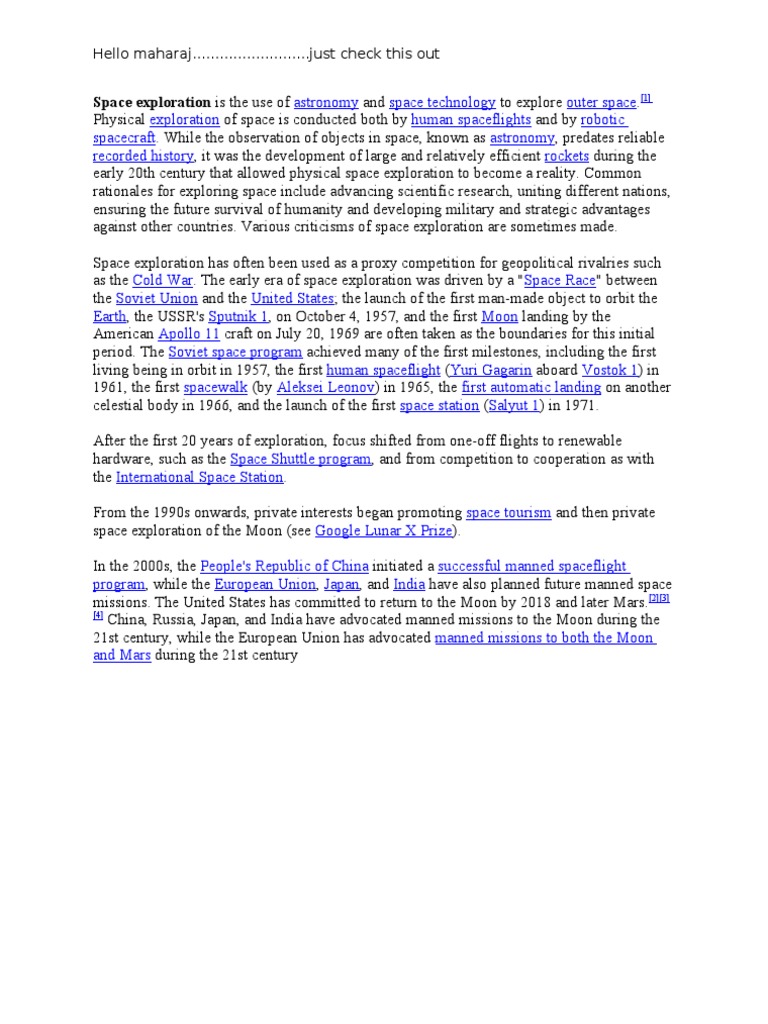 Space Exploration Pdf