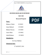 Business Research Methods MGT-303 Research Proposal Name