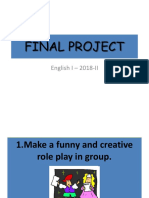 Final Project: English I - 2018-II