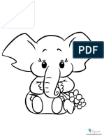 Elefantes Dibujos Colorear 1