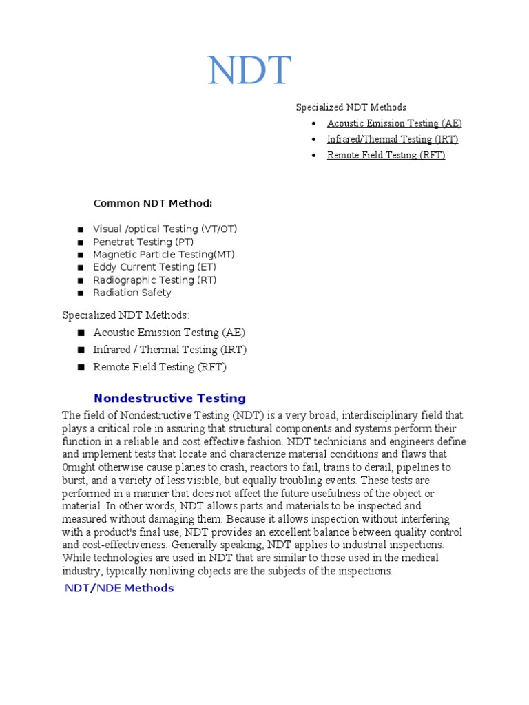 NDT Course Material | PDF | Nondestructive Testing | Ultrasound