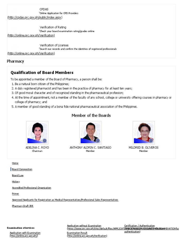 Pharmacy - Professional Regulation Commission Board of Pharmacy | PDF ...