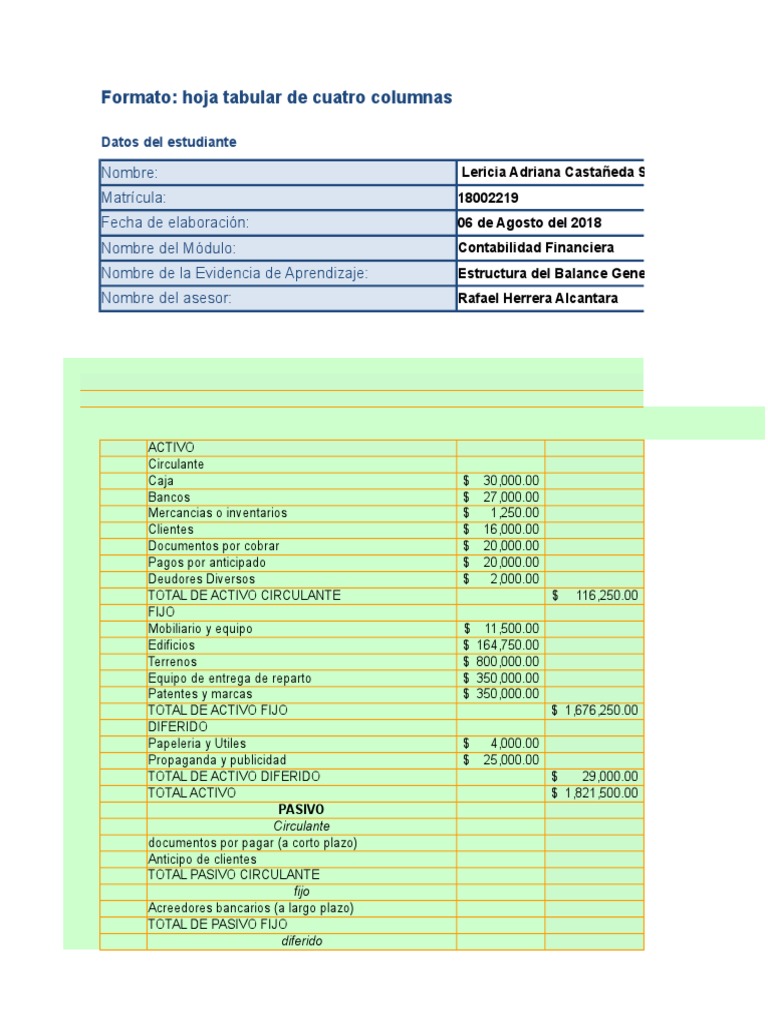 Balance | PDF | Hoja de balance | Contabilidad