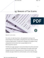 Beware of Tax Scams