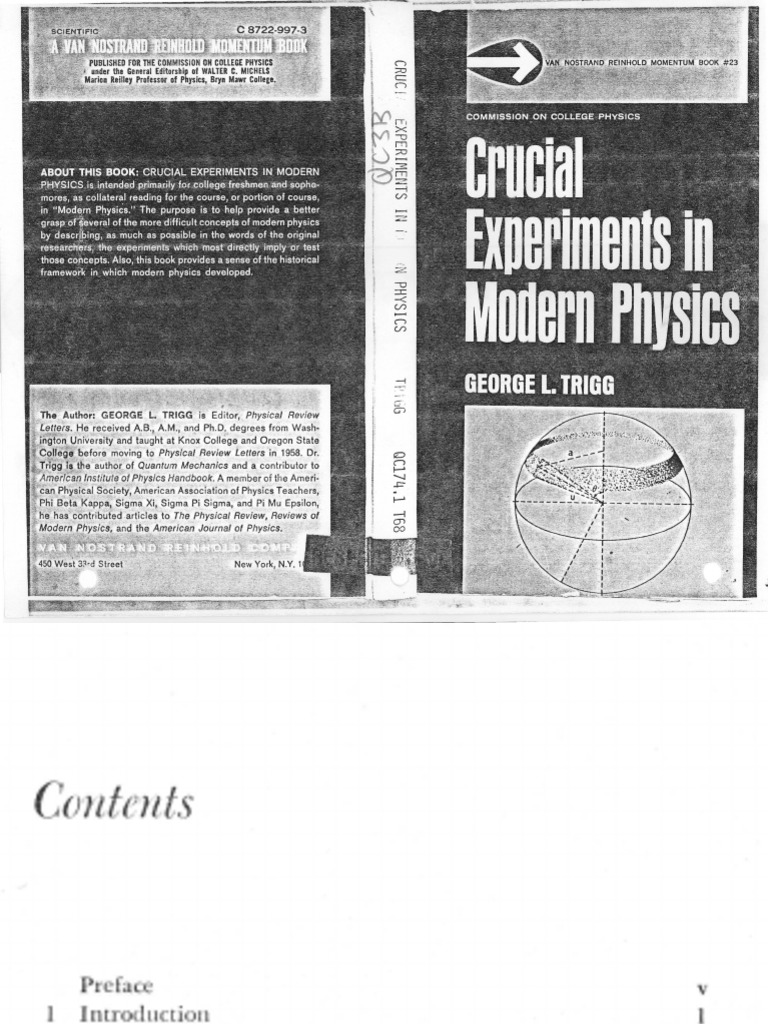 Crucial Experiments in Modern Physics by L Trigg PDF