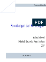 Percabangan Dan Perulangan: Yuliana Setiowati Politeknik Elektronika Negeri Surabaya 2007