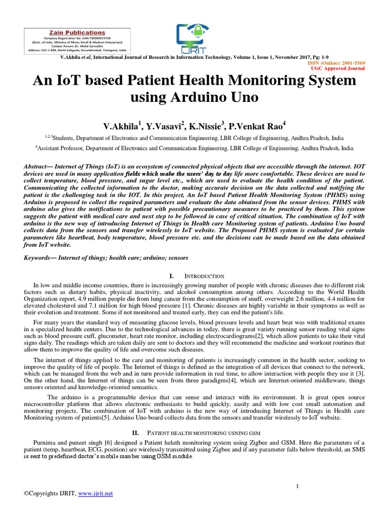 An IoT Based Patient Health Monitoring S PDF | PDF | Integrated ...