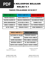 Daftar Kelompok Belajar Kelas IV