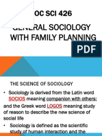 Soc Sci 426: General Sociology With Family Planning
